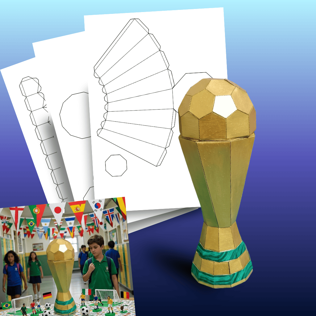 Taça em papercraft